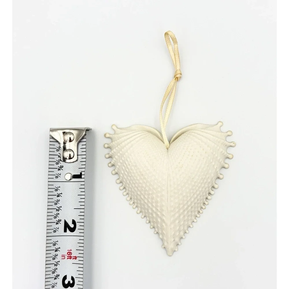 Margaret Furlong Bisque Porcelain Heart Seashell Ornament Wings Of Love 2.5